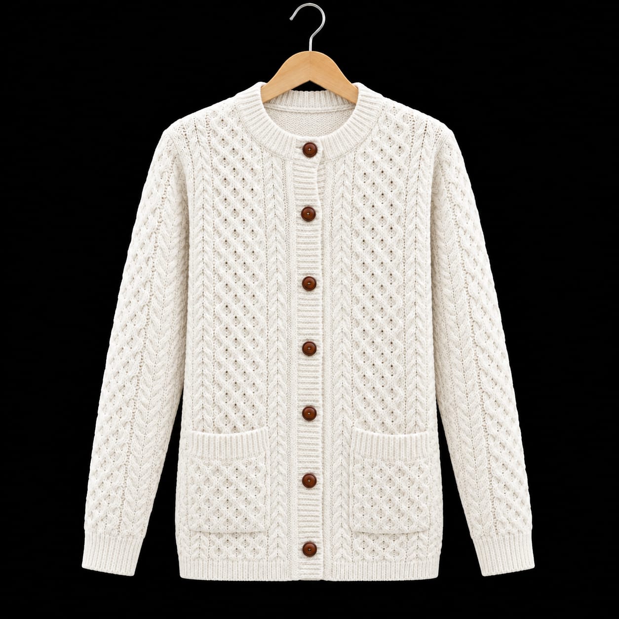 Womens Cable Jacquard Sweater